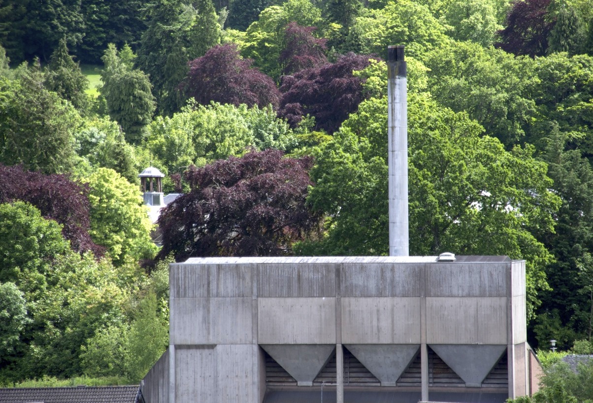 Dingleton Boilerhouse from the north with the former hospital behind